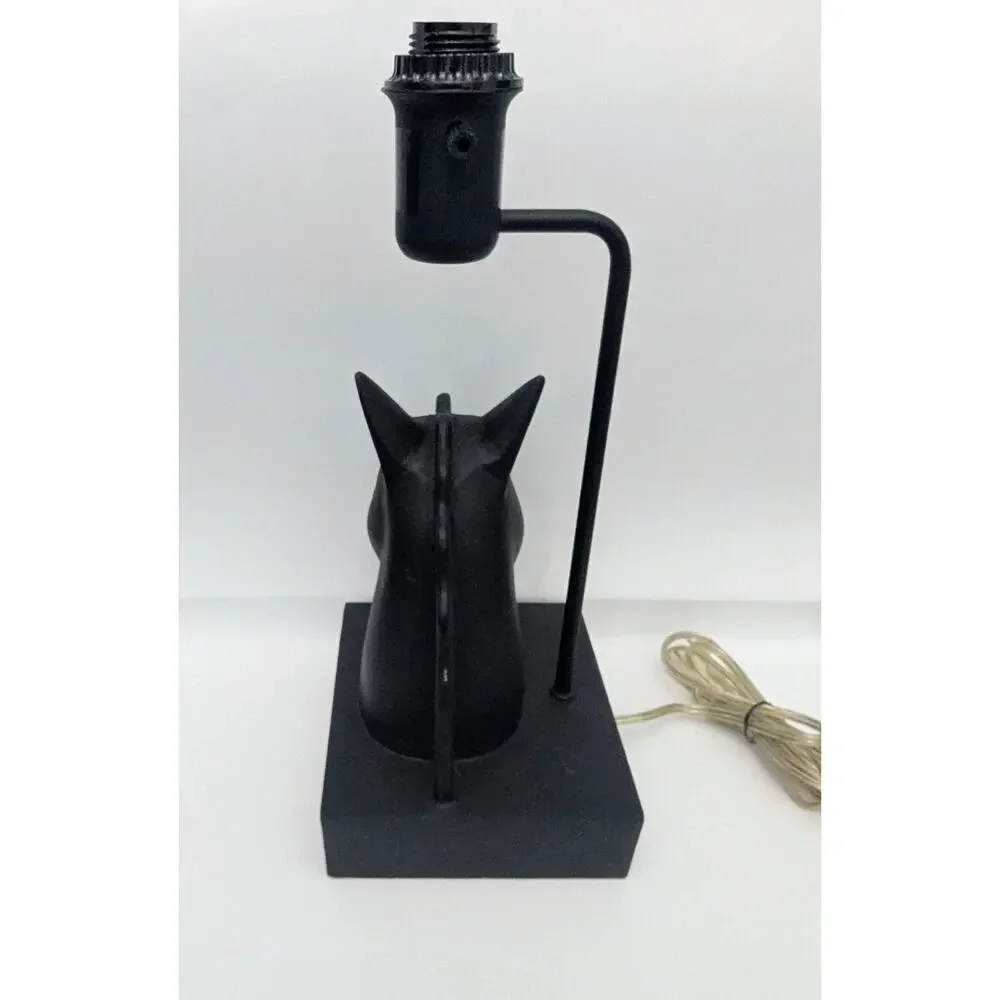 West Elm Black Horse Head Table Accent Lamp MCM Style 16